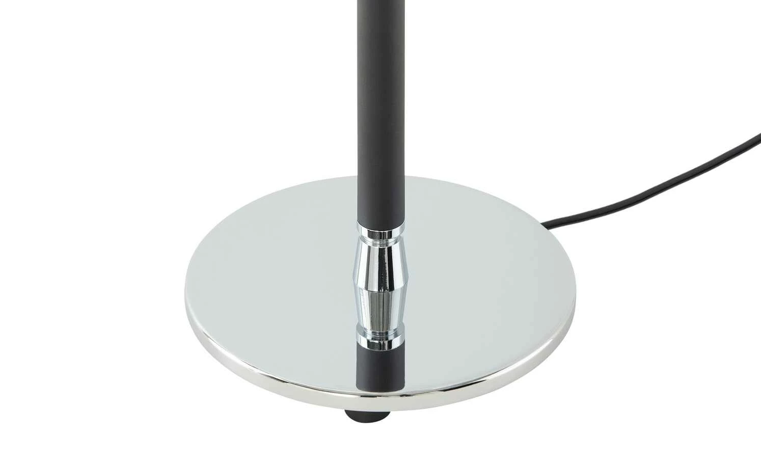 B-Leuchten Tischleuchte, 1-flammig, schwarz/chrom, Stoffschirm 6 B-Leuchten Tischleuchte, 1-flammig, schwarz/chrom, Stoffschirm – Bild 4