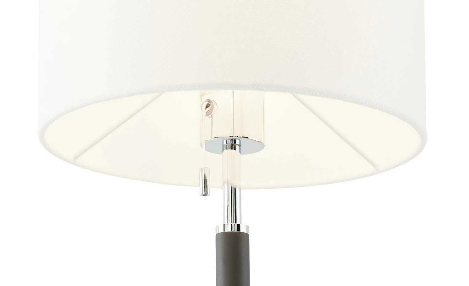 B-Leuchten Tischleuchte, 1-flammig, schwarz/chrom, Stoffschirm 7 B-Leuchten Tischleuchte, 1-flammig, schwarz/chrom, Stoffschirm – Bild 5