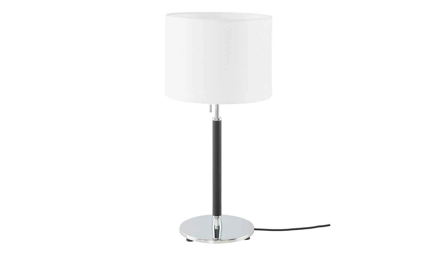 B-Leuchten Tischleuchte, 1-flammig, schwarz/chrom, Stoffschirm 9 B-Leuchten Tischleuchte, 1-flammig, schwarz/chrom, Stoffschirm – Bild 7