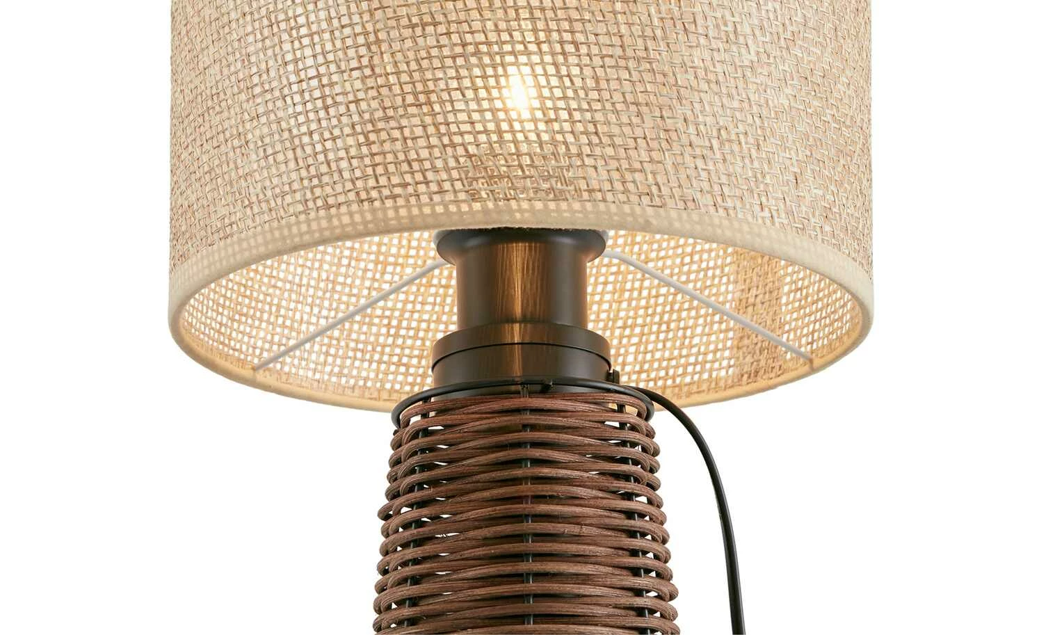 Trio Tischleuchte, 2-flammig, Rattangeflecht 7 Trio Tischleuchte, 2-flammig, Rattangeflecht – Bild 5
