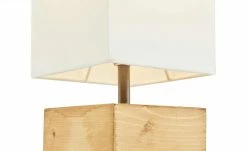 Trio Tischleuchte, 1-flammig, Holz/ Stoffschirm weiß -Innenleuchten Verkaufsladen 11687148 5 202112232232