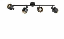 Wofi Deckenstrahler, 4-flammig, schwarz/gold -Innenleuchten Verkaufsladen 11687158 2 202202071235