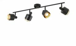 Wofi Deckenstrahler, 4-flammig, schwarz/gold -Innenleuchten Verkaufsladen 11687158 6 202202071235