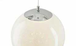 Wofi LED-Pendelleuchte, 1-flammig, Glas weiß mit Sterneneffekt -Innenleuchten Verkaufsladen 11687161 6 202112231310