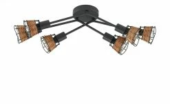 Deckenleuchte, 6-flammig, schwarz, Draht-Rattan -Innenleuchten Verkaufsladen 11687180 5 202202071235