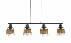 Pendelleuchte, 4-flammig, schwarz, Draht/ Rattan -Innenleuchten Verkaufsladen 11687184 4 202201261235
