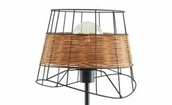 Stehleuchte, 1-flammig, schwarz, Draht/ Rattan -Innenleuchten Verkaufsladen 11687186 4 202201141239