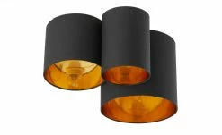 Deckenleuchte, 3-flammig, Stoffschirm schwarz/gold -Innenleuchten Verkaufsladen 11687188 1 202202071235