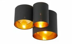 Deckenleuchte, 3-flammig, Stoffschirm schwarz/gold -Innenleuchten Verkaufsladen 11687188 2 202202071235
