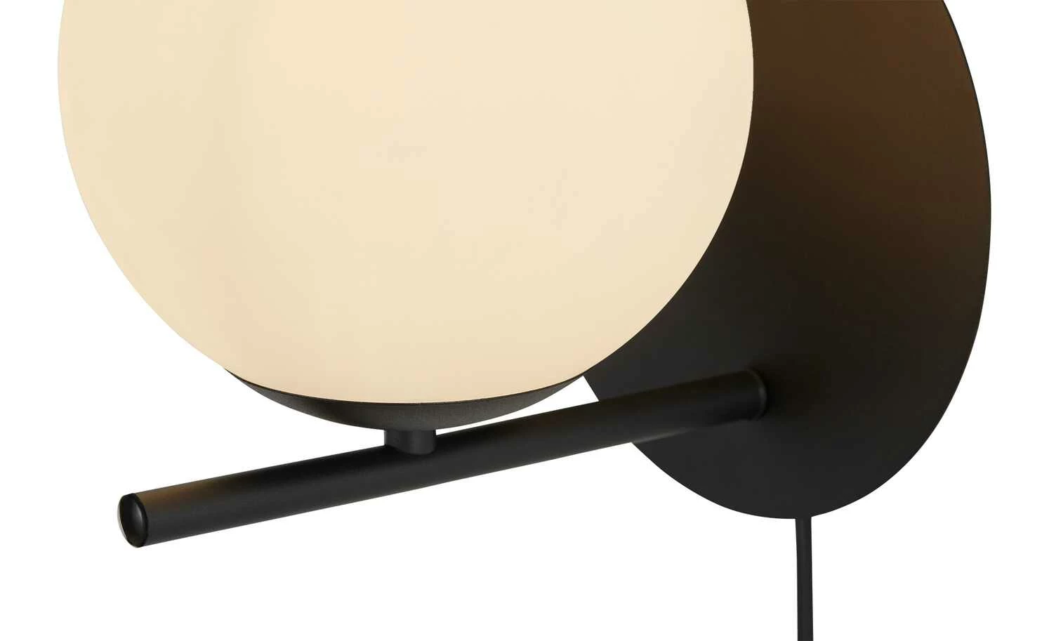 Trio Wandleuchte, 1-flammig, schwarz, Kugel weiß 6 Trio Wandleuchte, 1-flammig, schwarz, Kugel weiß – Bild 4