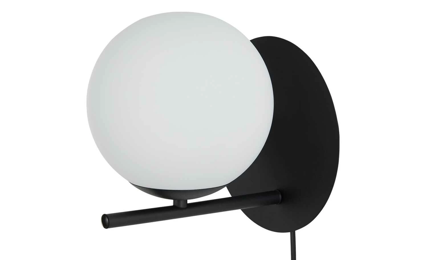 Trio Wandleuchte, 1-flammig, schwarz, Kugel weiß 4 Trio Wandleuchte, 1-flammig, schwarz, Kugel weiß – Bild 2