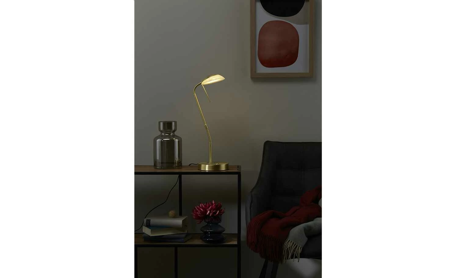 Fischer-Honsel LED-Tischleuchte, 1-flammig, messing matt 3 Fischer-Honsel LED-Tischleuchte, 1-flammig, messing matt