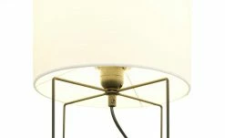 Fischer-Honsel Tischleuchte, 1-flammig, Schirm Leinen weiß, sandschwarz -Innenleuchten Verkaufsladen 11687342 4 202202232233