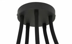 Fischer-Honsel Deckenleuchte, 5-flammig, schwarz mit Leinenschirmen -Innenleuchten Verkaufsladen 11687355 2 202204222231