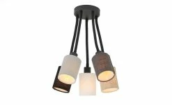 Fischer-Honsel Deckenleuchte, 5-flammig, schwarz mit Leinenschirmen -Innenleuchten Verkaufsladen 11687355 5 202204222231