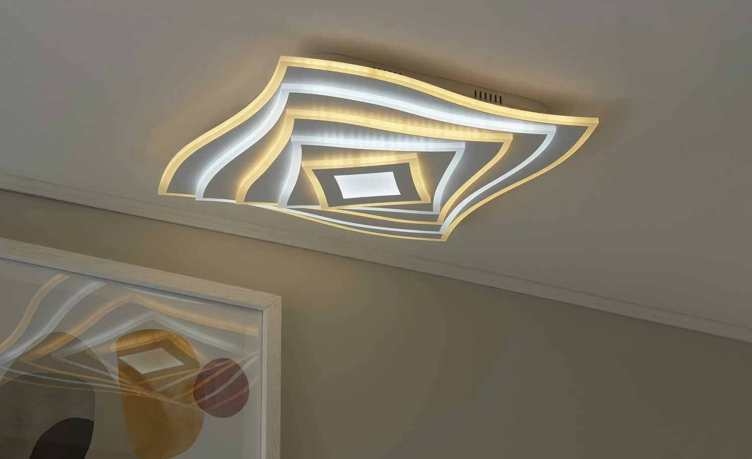 Fischer-Honsel LED-Deckeneuchte, weiß, mit Fernbedienung und Backlight 6 Fischer-Honsel LED-Deckeneuchte, weiß, mit Fernbedienung und Backlight – Bild 4