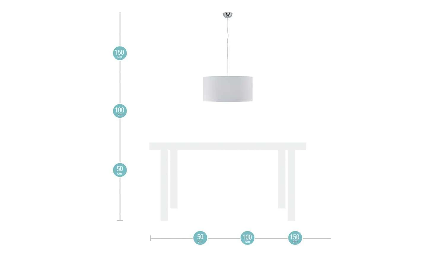 Pendelleuchte, 1-flammig, Stoff weiß 5 Pendelleuchte, 1-flammig, Stoff weiß – Bild 3