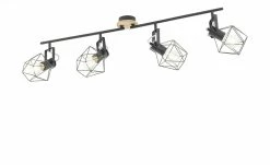 Paul Neuhaus Deckenstrahler, 4-flammig, Rubber Wood / Drahtgestell -Innenleuchten Verkaufsladen 11687514 1 202202232233