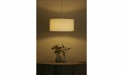 Pendelleuchte, 1-flammig, Stoff weiß