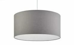 Pendelleuchte, 1-flammig, Stoff grau