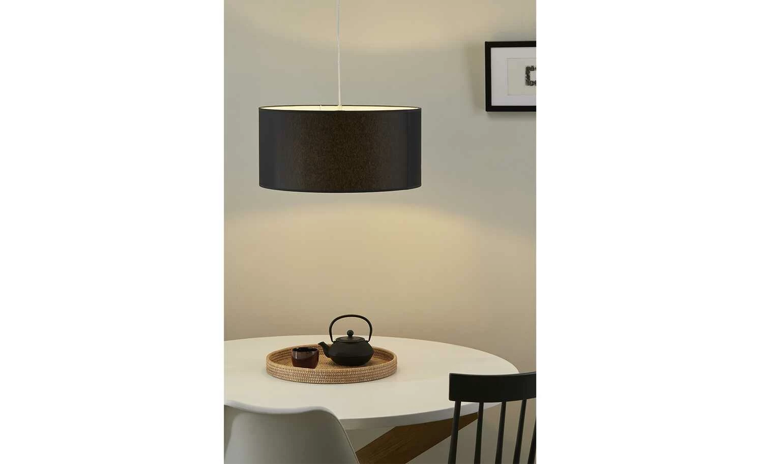 Pendelleuchte, 1-flammig, Stoff schwarz 3 Pendelleuchte, 1-flammig, Stoff schwarz