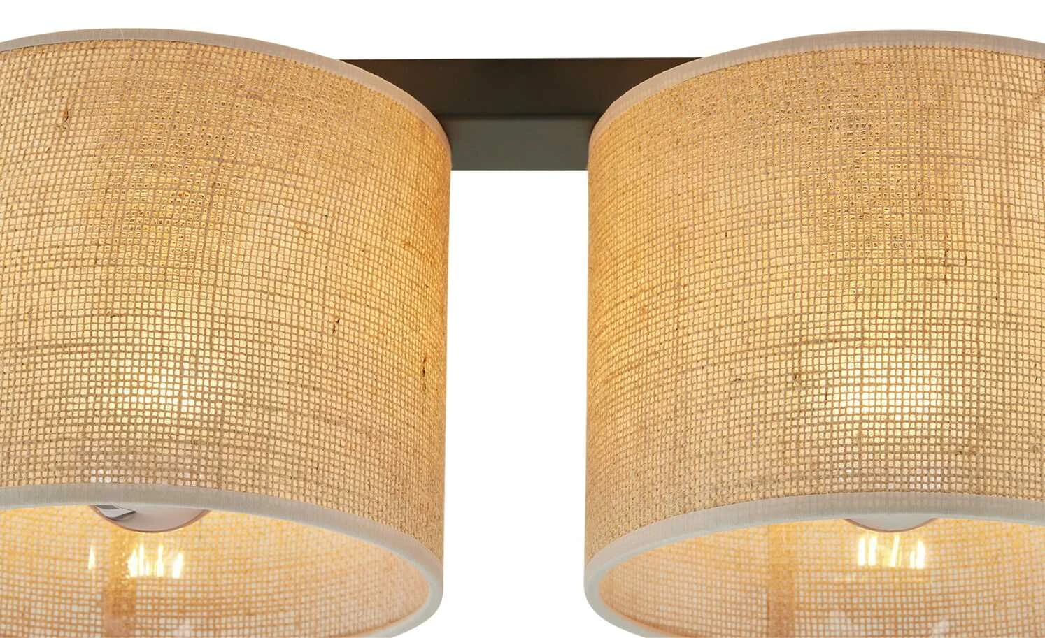Deckenleuchte, 2-flammig mit Schirmen aus Jute 6 Deckenleuchte, 2-flammig mit Schirmen aus Jute – Bild 4