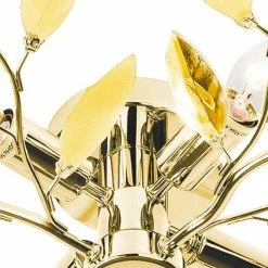 Deckenleuchte, 4-flammig, goldfarben mit Blättern -Innenleuchten Verkaufsladen 11687937 5 202204122233