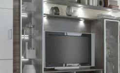 uno LED-Beleuchtungs-Set mit TV-Bühne Onyx | Vanille / Eiche sägerau (Nachbildung) -Innenleuchten Verkaufsladen 12201219 6 202106112233