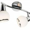 Deckenstrahler, 2-flammig, chrom/Glas weiß -Innenleuchten Verkaufsladen 323326200 1 202101292236