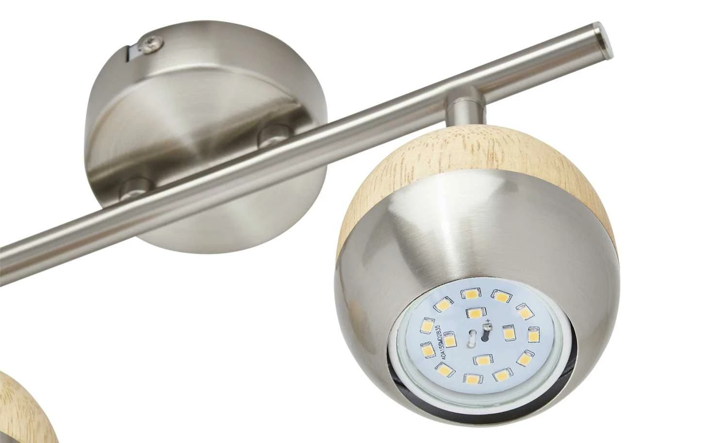 KHG LED-Spot, 2-flammig mit Holz 7 KHG LED-Spot, 2-flammig mit Holz – Bild 5