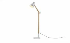 HOME STORY Leseleuchte, 1-flammig, Weiß / Esche