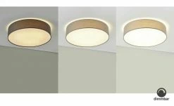 KHG LED-Deckenleuchte, 1-flammig, Stoffschirm grau