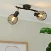 Deckenstrahler, 2-flammig, Drahtschirm schwarz -Innenleuchten Verkaufsladen 665206 1 202101292237