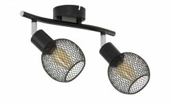 Deckenstrahler, 2-flammig, Drahtschirm schwarz -Innenleuchten Verkaufsladen 665206 3 202101292237