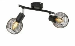 Deckenstrahler, 2-flammig, Drahtschirm schwarz -Innenleuchten Verkaufsladen 665206 4 202101292237