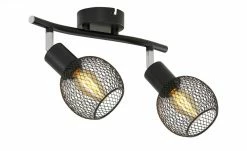 Deckenstrahler, 2-flammig, Drahtschirm schwarz -Innenleuchten Verkaufsladen 665206 5 202101292237
