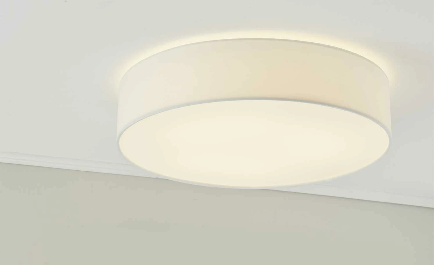 KHG LED-Deckenleuchte, 1-flammig, Stoffschirm weiß 4 KHG LED-Deckenleuchte, 1-flammig, Stoffschirm weiß – Bild 2