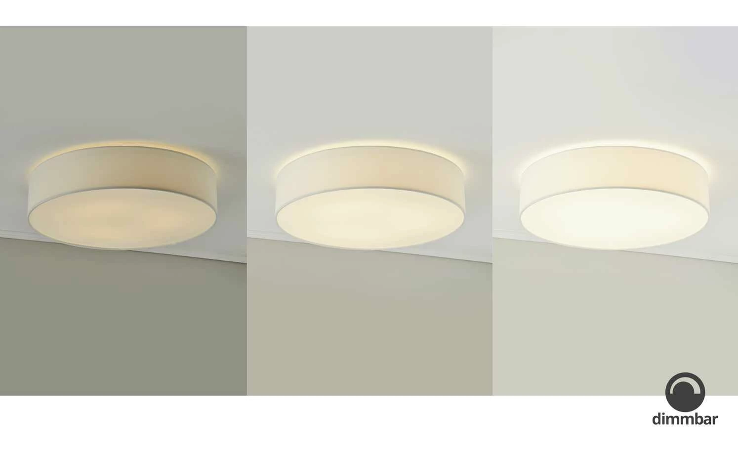 KHG LED-Deckenleuchte, 1-flammig, Stoffschirm weiß 3 KHG LED-Deckenleuchte, 1-flammig, Stoffschirm weiß