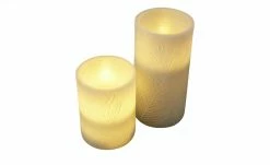 LED-Echtwachs-Kerzen 2er-Set, grau mit Federoptik 12 LED-Echtwachs-Kerzen 2er-Set, grau mit Federoptik -Innenleuchten Verkaufsladen 665439 3 202201191242