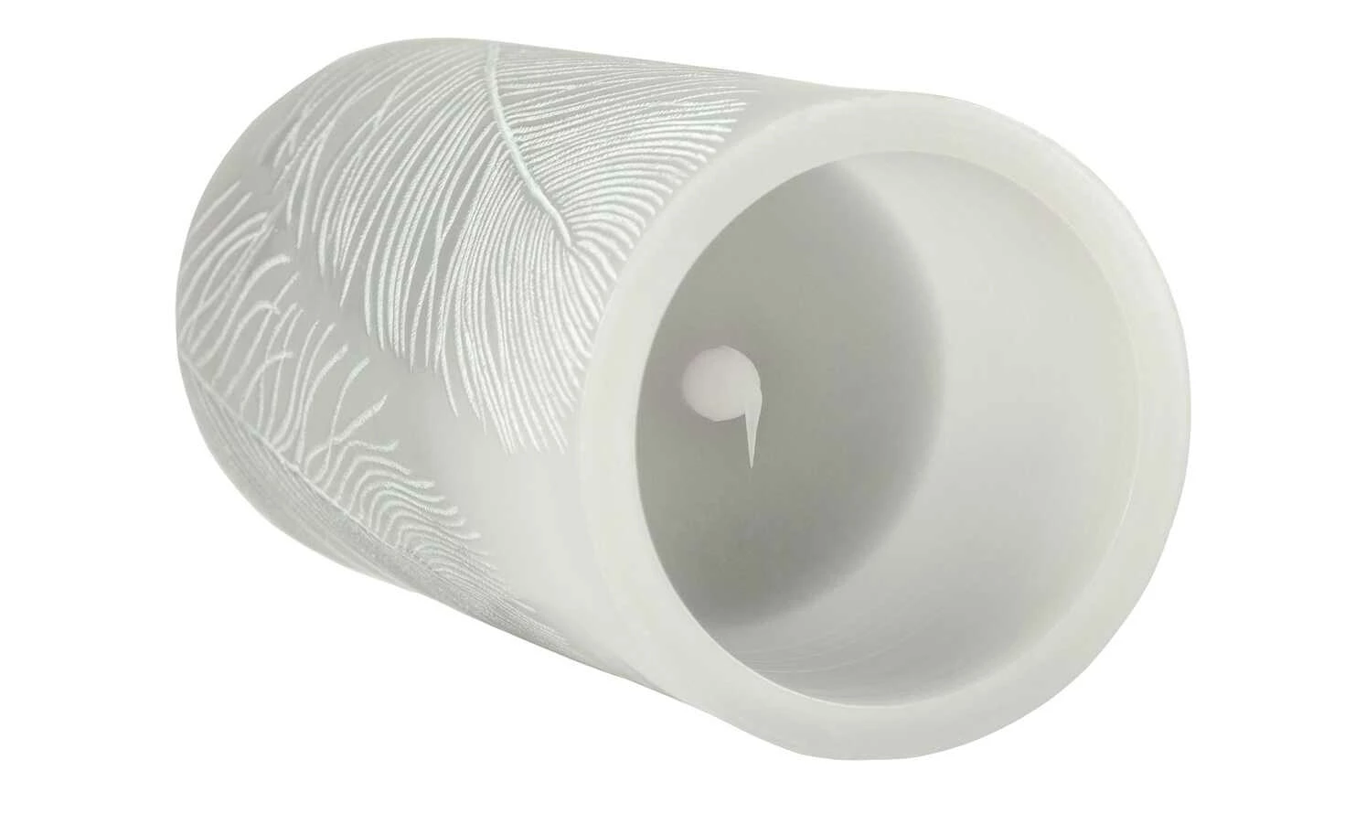 LED-Echtwachs-Kerzen 2er-Set, grau mit Federoptik 7 LED-Echtwachs-Kerzen 2er-Set, grau mit Federoptik – Bild 5