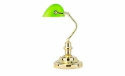 KHG Banker-Lampe Messing mit grünem Schirm | Messing matt