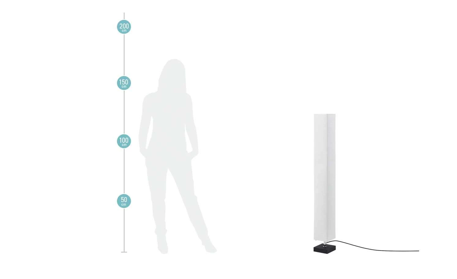 HOME STORY Stehlampe mit weißem Papierschirm, Holzfuß 8 HOME STORY Stehlampe mit weißem Papierschirm, Holzfuß – Bild 6