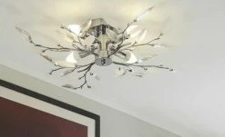 Deckenlampe Blatt-Elemente Dekorglas