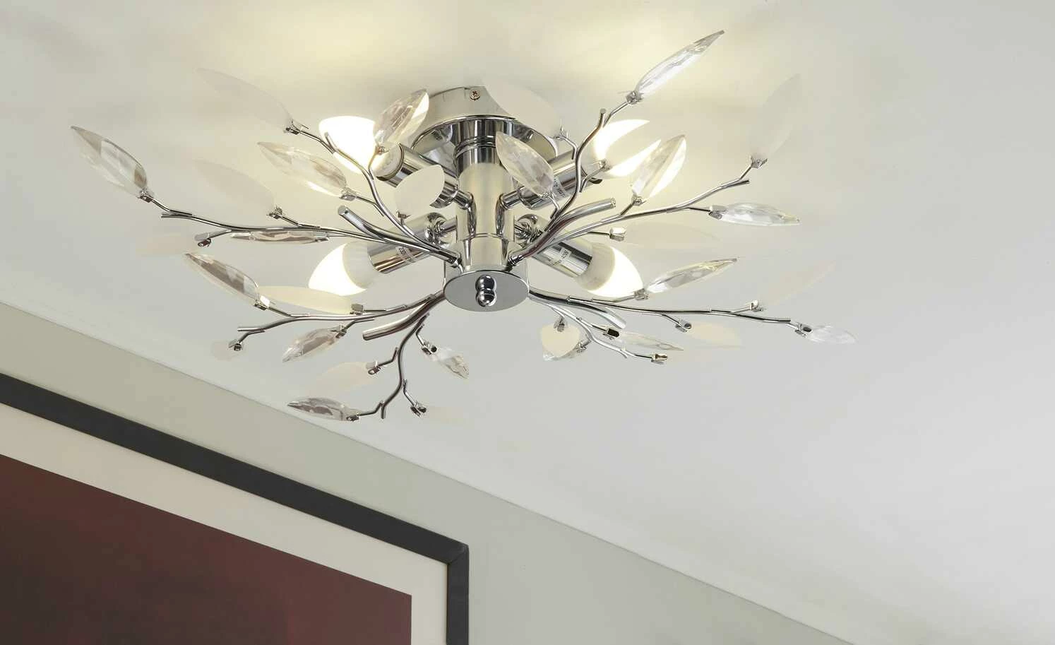 Deckenlampe Blatt-Elemente Dekorglas 3 Deckenlampe Blatt-Elemente Dekorglas