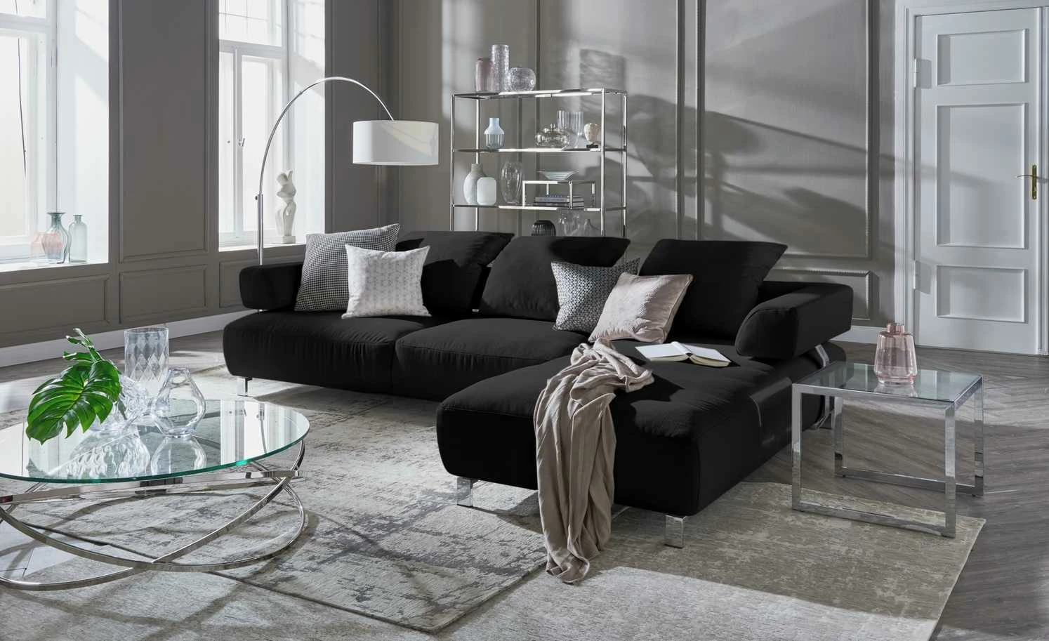 HOME STORY Bogenleuchte mit weißem Stoffschirm 39 HOME STORY Bogenleuchte mit weißem Stoffschirm – Bild 37