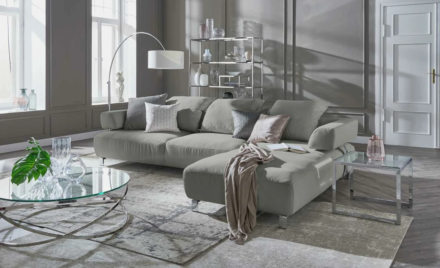 HOME STORY Bogenleuchte mit weißem Stoffschirm 22 HOME STORY Bogenleuchte mit weißem Stoffschirm – Bild 20