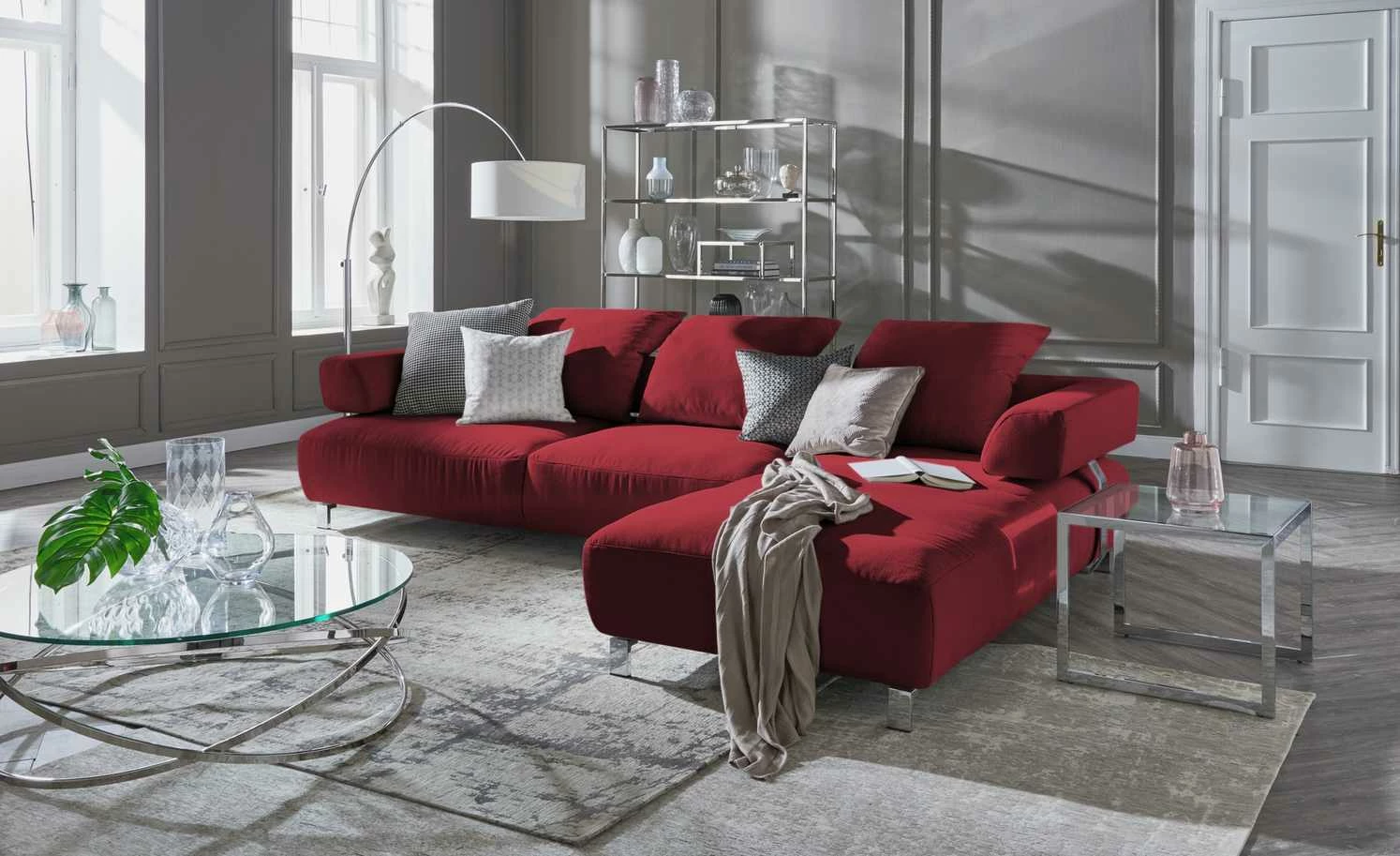 HOME STORY Bogenleuchte mit weißem Stoffschirm 14 HOME STORY Bogenleuchte mit weißem Stoffschirm – Bild 12